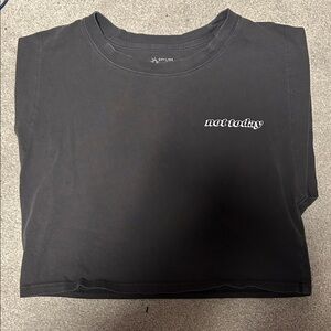 Aerie Charcoal Graphic Crop Top